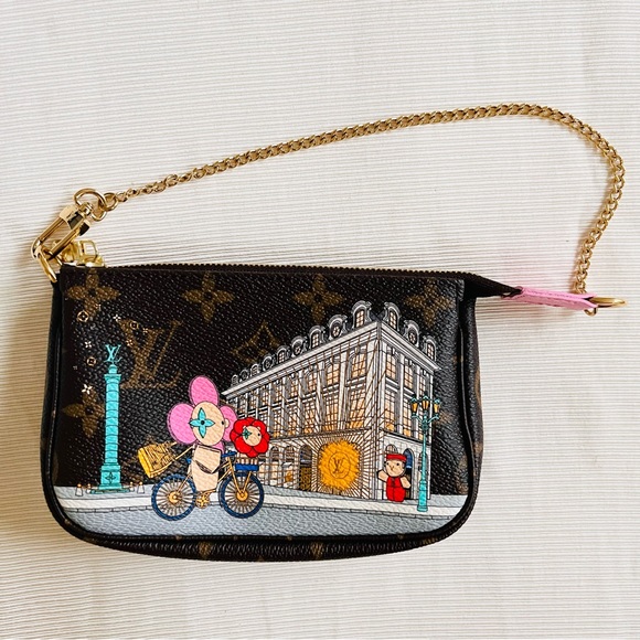 Louis Vuitton LV Mini Pochette Vendome Canvas Clutch Bag Vivienne Limited Ed - Picture 1 of 4